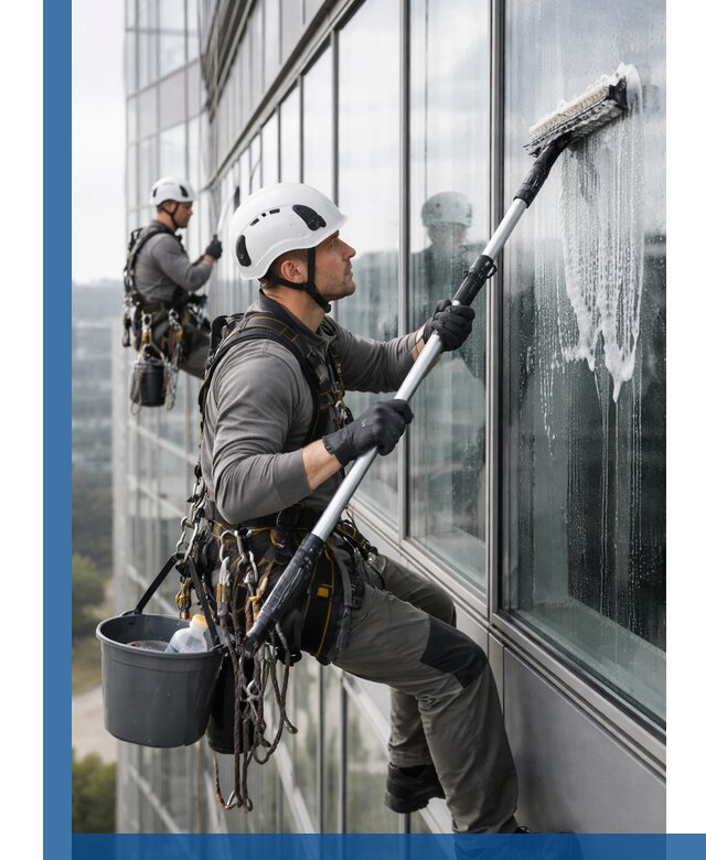 Высотная мойка сплошного остекления с выездом в Южном-Сахалинске