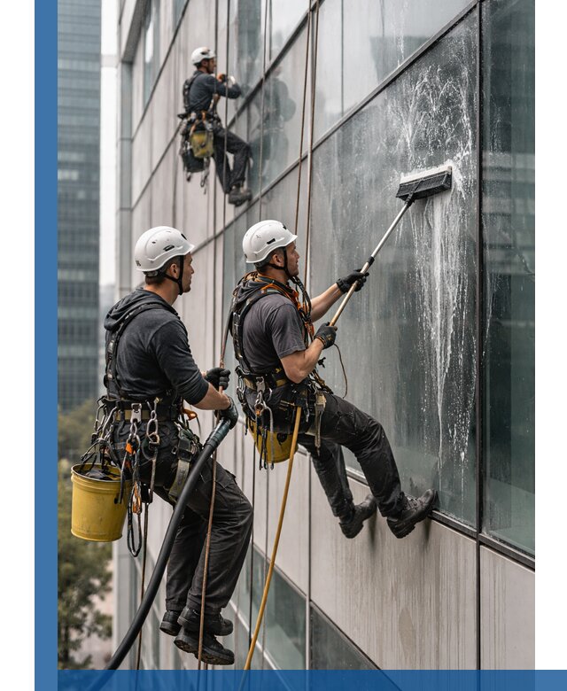 Профессиональная высотная мойка фасадов зданий в Южном-Сахалинске