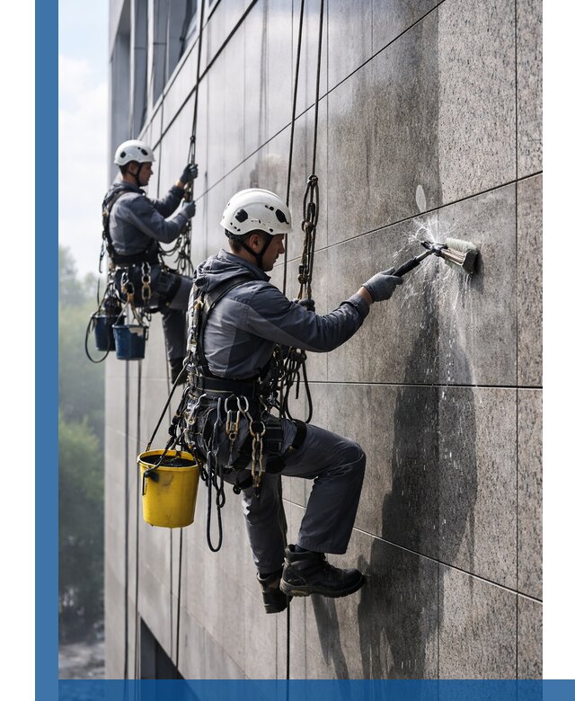 Профессиональная мойка фасада из керамогранита в Южном-Сахалинске