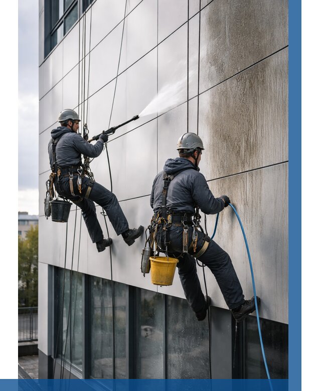 Мойка фасада из композита в Южном-Сахалинске по цене от 310 р. | ВЫСОТНИК-Южн