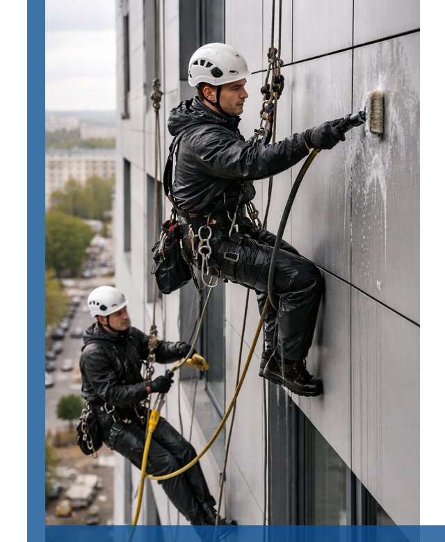 Профессиональная мойка фасада из композита в Южном-Сахалинске