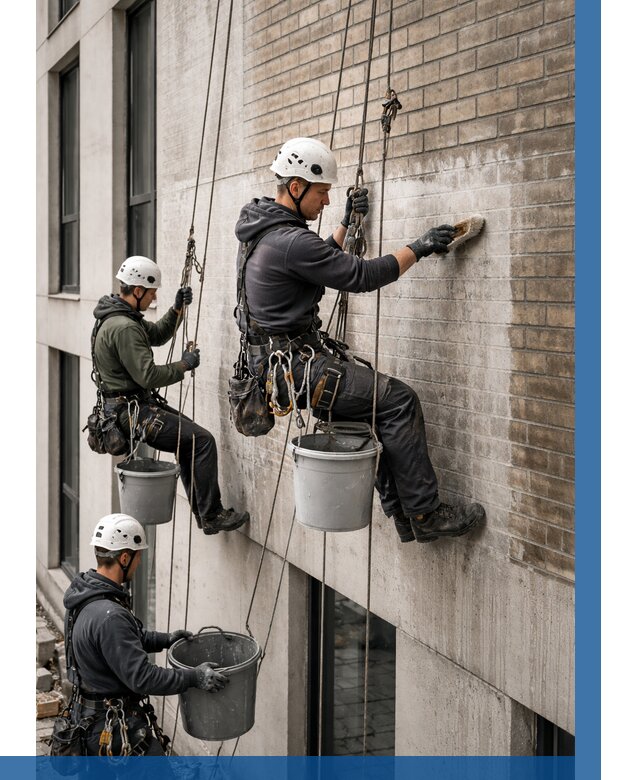 Удаление высолов с фасада в Южном-Сахалинске от 258 р. | ВЫСОТНИК-Южн