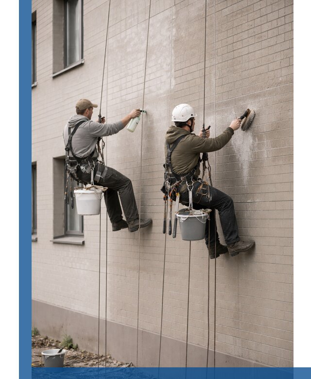 Удаление высолов с фасада зданий в Южном-Сахалинске без повреждений и следов