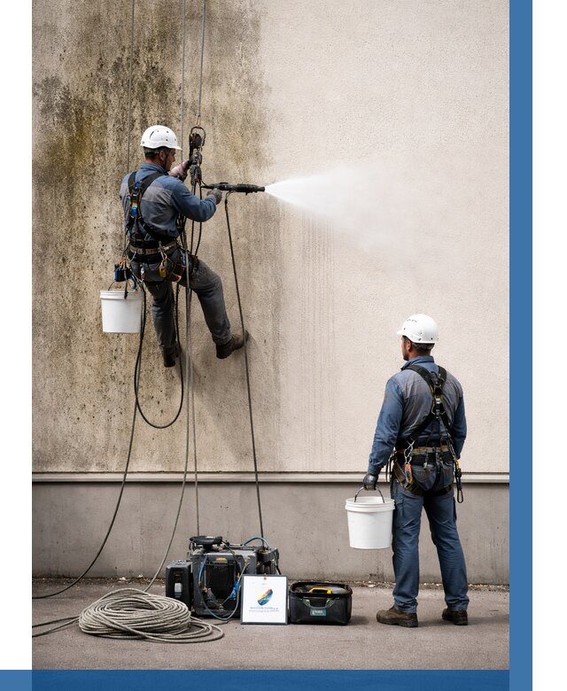 Очистка фасада от плесени в Южном-Сахалинске от 310 р. | ВЫСОТНИК-Южн