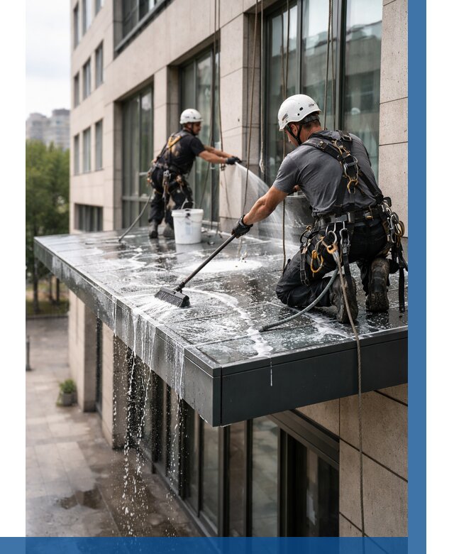 Мойка козырьков и навесов в Южном-Сахалинске от 3616 р. | ВЫСОТНИК-Южн