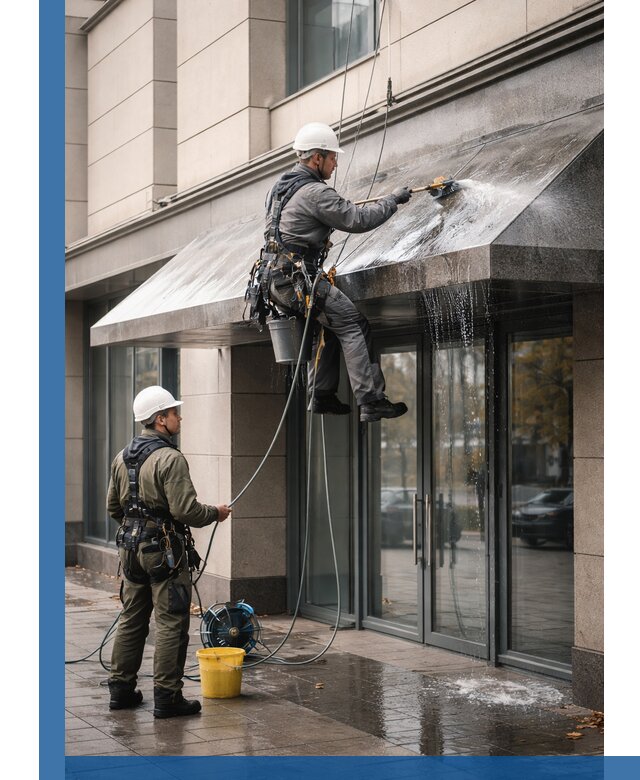 Профессиональная мойка козырьков и навесов в Южном-Сахалинске