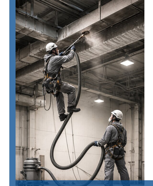 Обеспыливание потолочных конструкций в Южном-Сахалинске промышленным альпинизмом