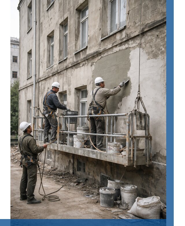 Капитальный ремонт фасада в Южном-Сахалинске от 4339 р. | ВЫСОТНИК-Южн