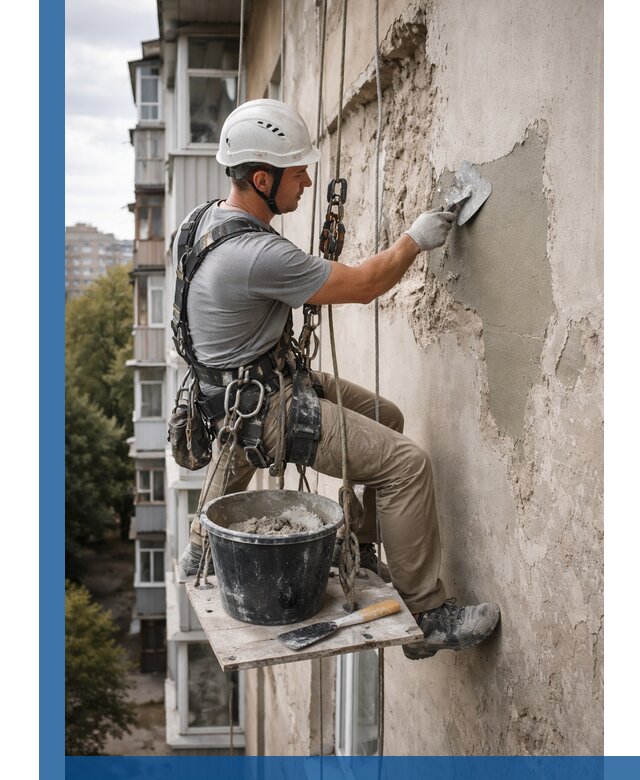 Восстановление фасадной штукатурки в Южном-Сахалинске с гарантией качества