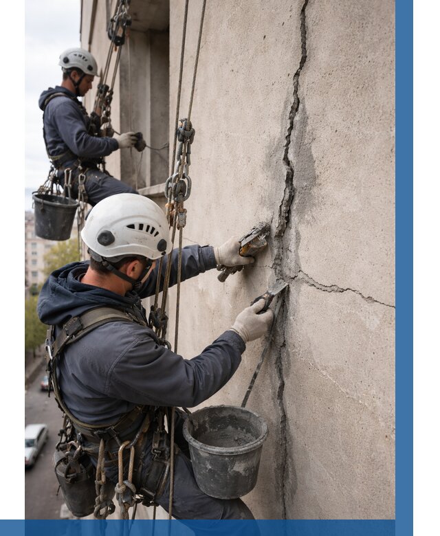 Заделка трещин на фасаде в Южном-Сахалинске от 930 р. | ВЫСОТНИК-Южн