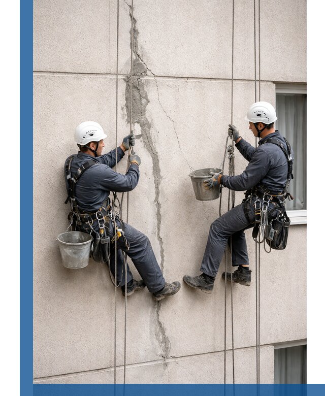 Заделка трещин на фасаде в Южном-Сахалинске с гарантийным ремонтом