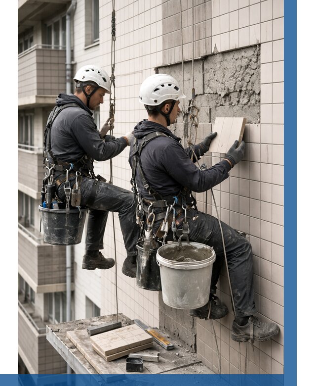 Ремонт облицовки фасада плиткой в Южном-Сахалинске от 1860 р. | ВЫСОТНИК-Южн