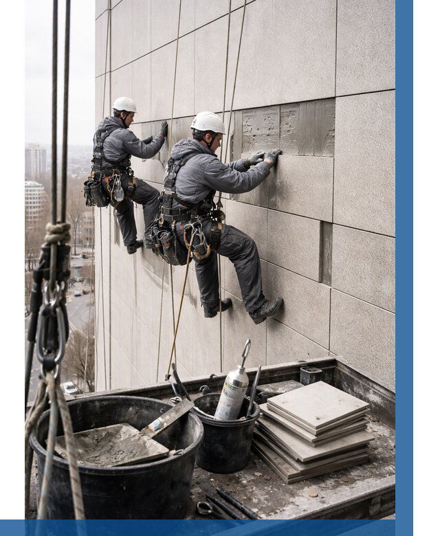 Ремонт фасада из керамогранита в Южном-Сахалинске от 2583 р. | ВЫСОТНИК-Южн