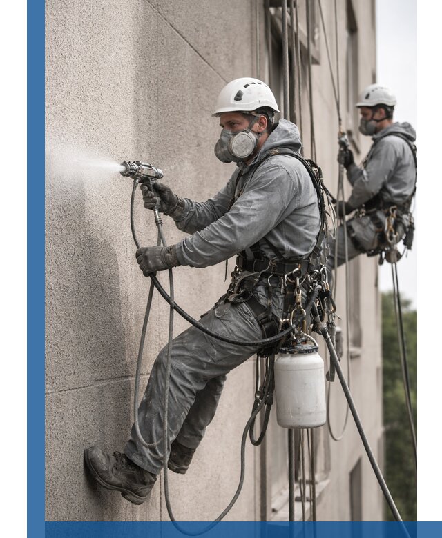 Безвоздушная покраска фасадов зданий в Южном-Сахалинске профессионально