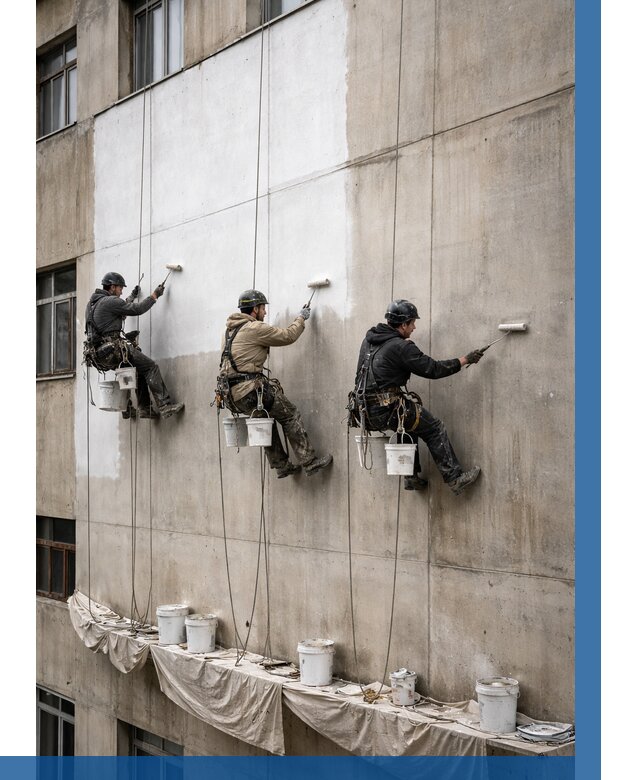 Покраска бетонного фасада в Южном-Сахалинске от 362 р за м2 | ВЫСОТНИК-Южн