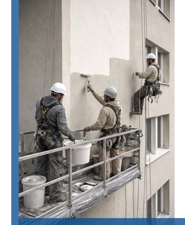 Покраска оштукатуренного фасада в Южном-Сахалинске под ключ с гарантией