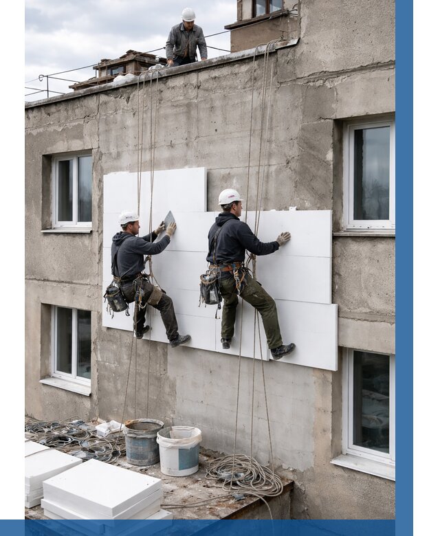 Утепление фасада пенополистиролом в Южном-Сахалинске от 1860 р. | ВЫСОТНИК-Южн