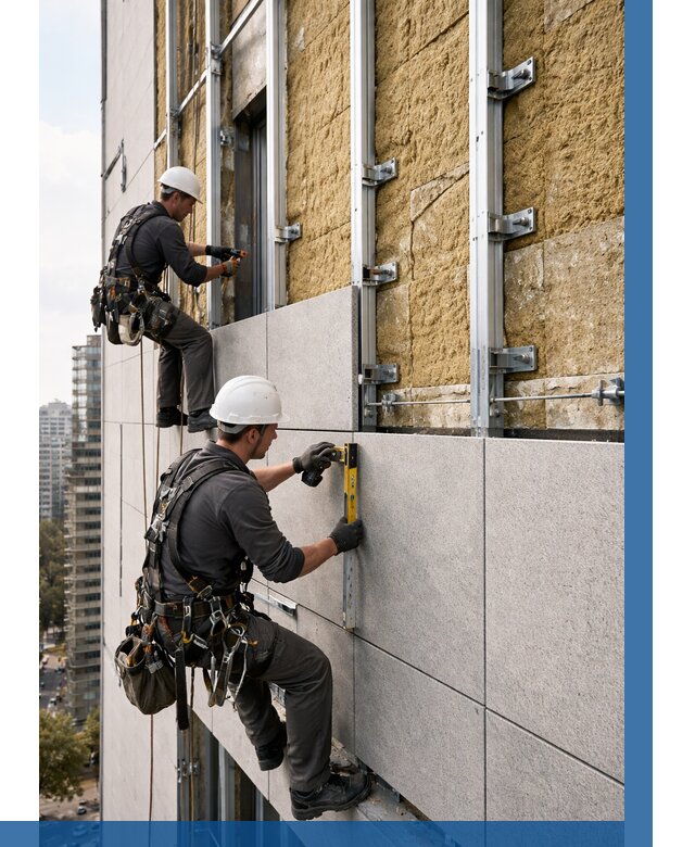 Монтаж вентилируемого фасада в Южном-Сахалинске от 3616 р. | ВЫСОТНИК-Южн