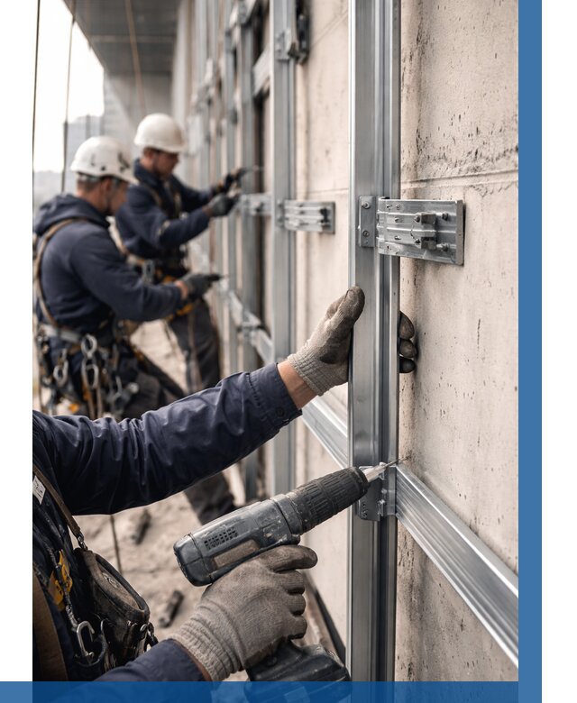 Монтаж подсистемы вентфасада в Южном-Сахалинске от 878 р. | ВЫСОТНИК-Южн