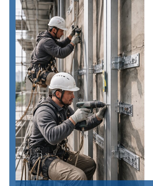 Монтаж и крепление подсистемы вентфасада в Южном-Сахалинске