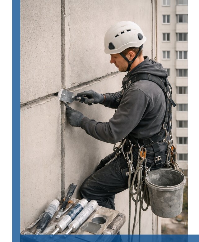 Ремонт межпанельных швов в Южном-Сахалинске герметизация и восстановление