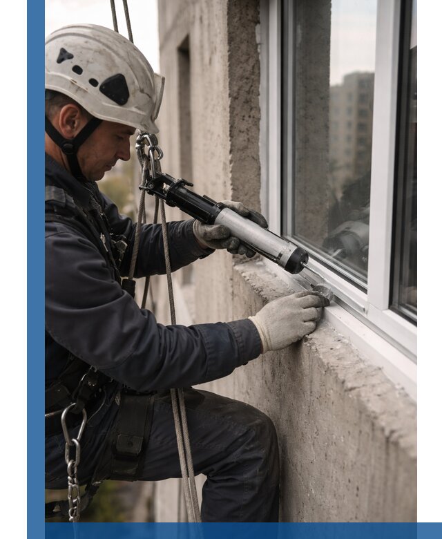 Герметизация оконных швов снаружи в Южном-Сахалинске профессионально