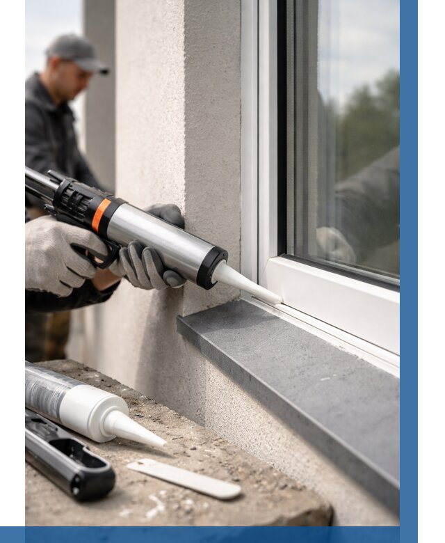 Герметизация монтажных швов окон в Южном-Сахалинске от 672 р. | ВЫСОТНИК-Южн