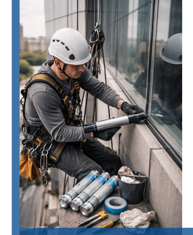 Герметизация стыков витража в Южном-Сахалинске для герметичных фасадов