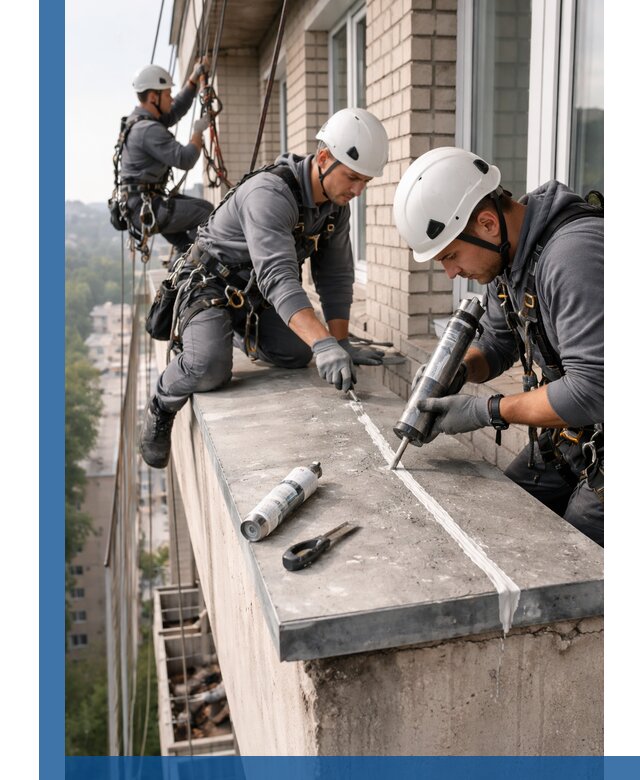 Герметизация балконного козырька в Южном-Сахалинске профессионально