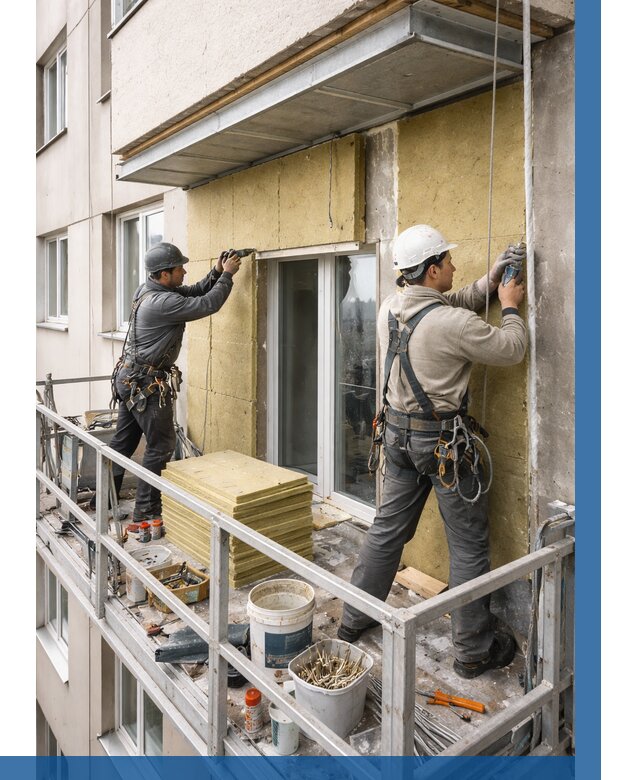 Утепление балкона снаружи в Южном-Сахалинске от 1653 р. под ключ ВЫСОТНИК-Южн