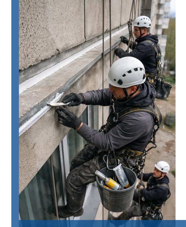 Герметизация примыкания балкона в Южном-Сахалинске под ключ с гарантией