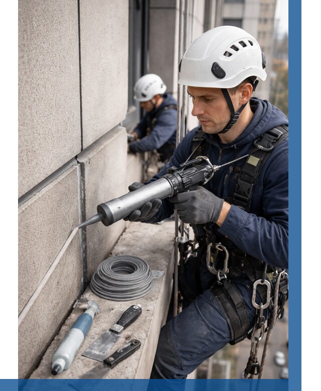 Герметизация деформационных швов фасада в Южном-Сахалинске от 723 | ВЫСОТНИК-Южн