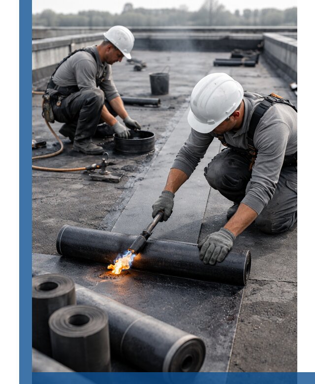 Ремонт рулонной кровли в Южном-Сахалинске герметизация и восстановление