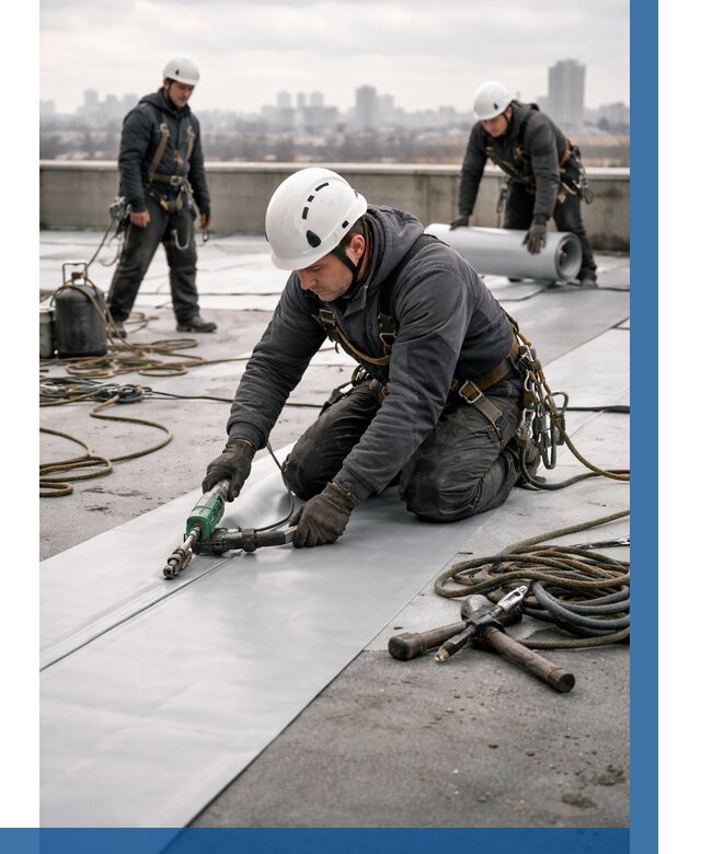 Ремонт мембранной кровли в Южном-Сахалинске от 1860 р./м2 | ВЫСОТНИК-Южн