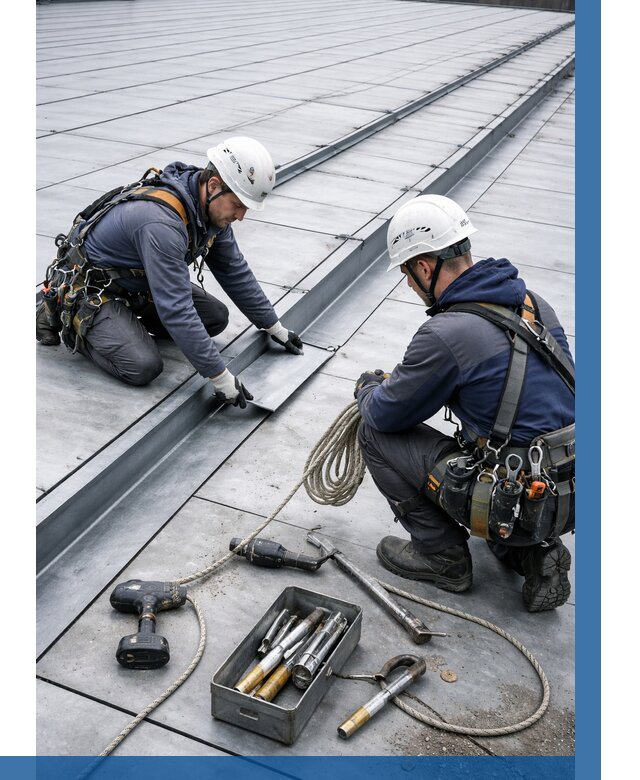 Ремонт фальцевой кровли в Южном-Сахалинске от 723 р. | ВЫСОТНИК-Южн