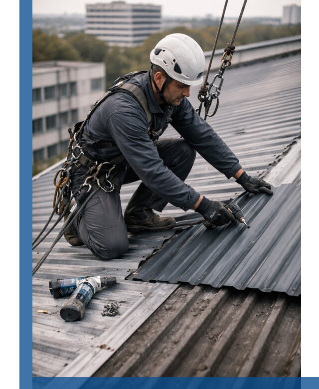 Ремонт профнастила на кровле в Южном-Сахалинске, работы под ключ