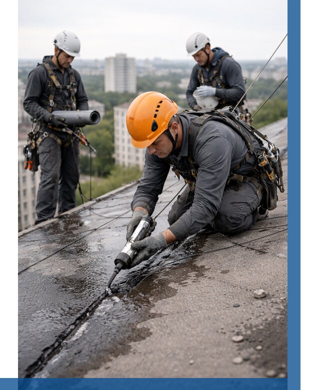 Устранение протечек кровли в Южном-Сахалинске от 12397 р. | ВЫСОТНИК-Южн