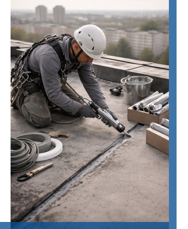 Герметизация швов кровли в Южном-Сахалинске от 465 р./м2 | ВЫСОТНИК-Южн