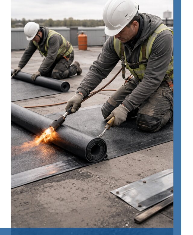 Монтаж наплавляемой кровли в Южном-Сахалинске от 878 р. — ВЫСОТНИК-Южн