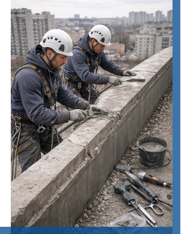 Ремонт парапета на кровле в Южном-Сахалинске от 1550 р. | ВЫСОТНИК-Южн