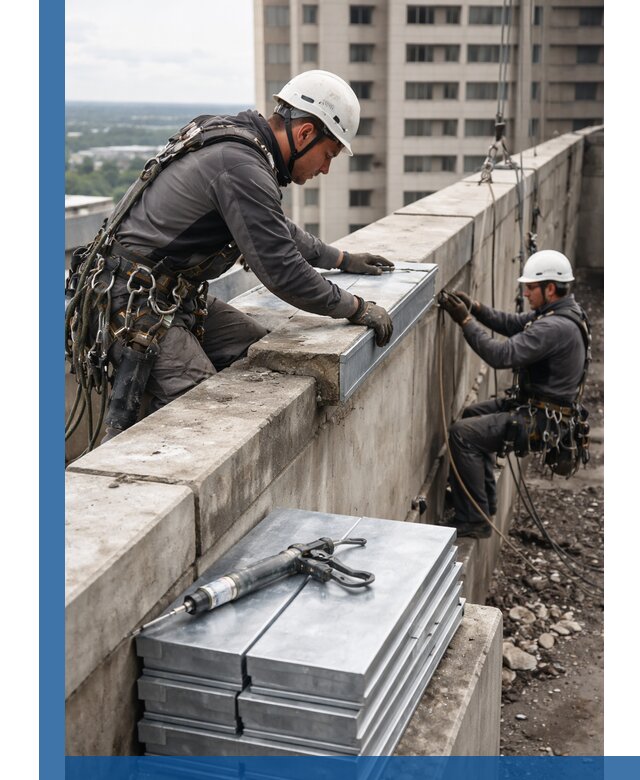 Замена парапетных крышек и установка новых в Южном-Сахалинске