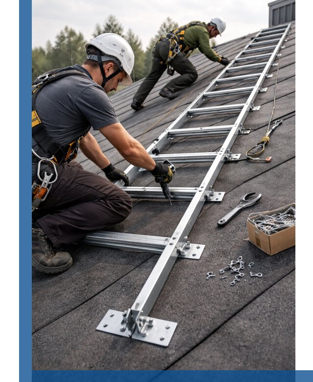 Профессиональный монтаж кровельной лестницы в Южном-Сахалинске под ключ