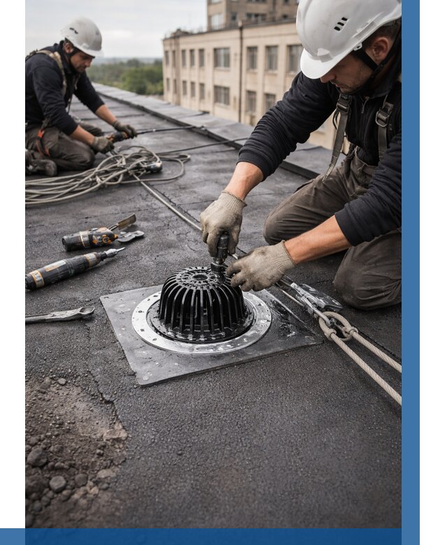 Установка водосточных воронок в Южном-Сахалинске цена от 3616 р. | ВЫСОТНИК-Южн