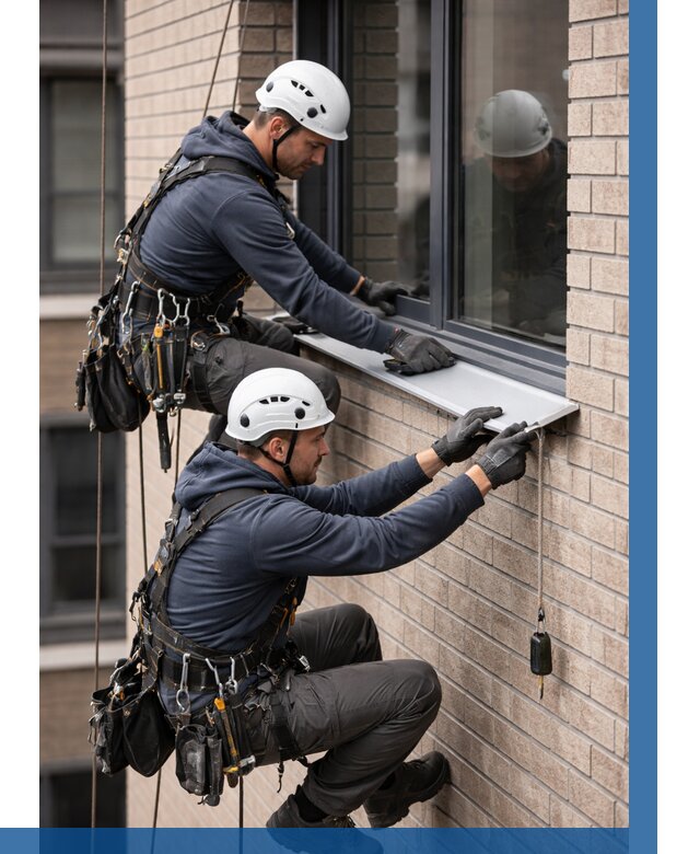 Монтаж оконных отливов под ключ в Южном-Сахалинске от 3616 р. | ВЫСОТНИК-Южн