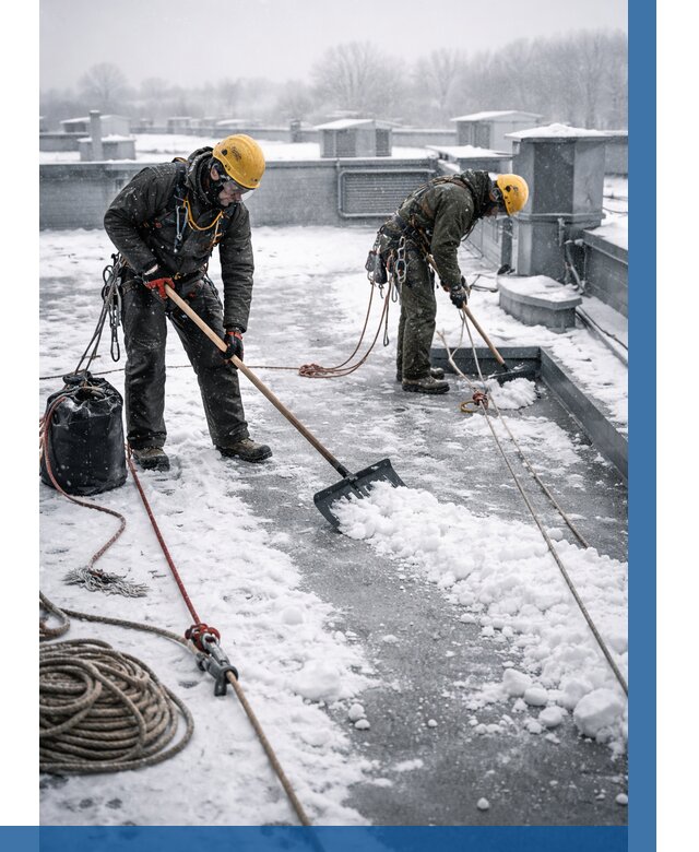 Очистка крыши от снега в Южном-Сахалинске от 7748 р. | ВЫСОТНИК-Южн