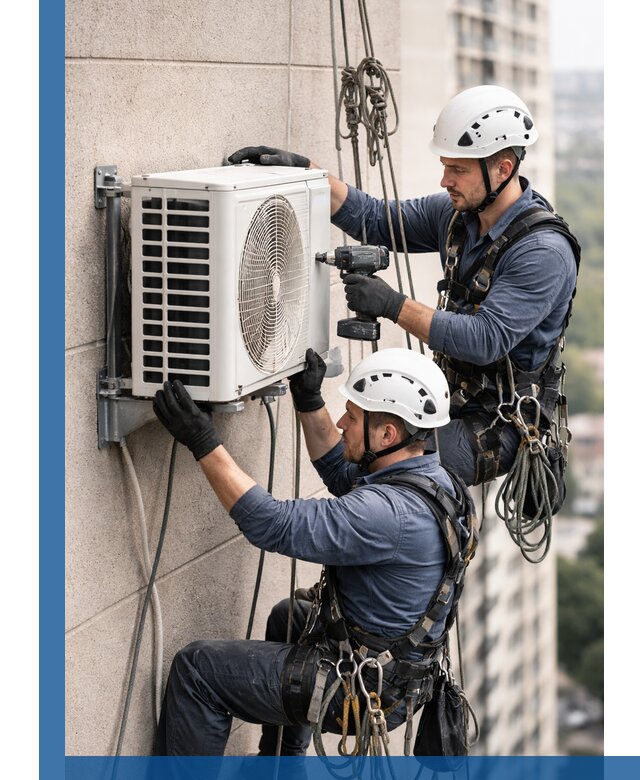 Монтаж внешнего блока кондиционера в Южном-Сахалинске установка и крепление