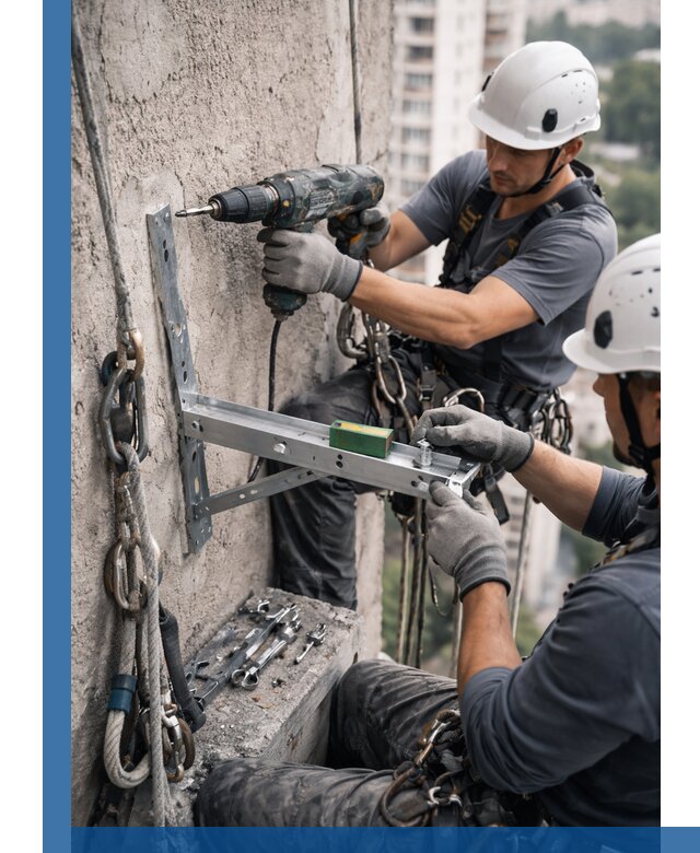Установка кронштейнов кондиционера и крепежа в Южном-Сахалинске