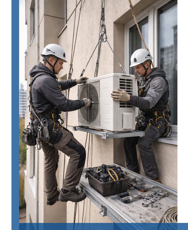 Перенос внешнего блока кондиционера в Южном-Сахалинске с монтажом и крепежом