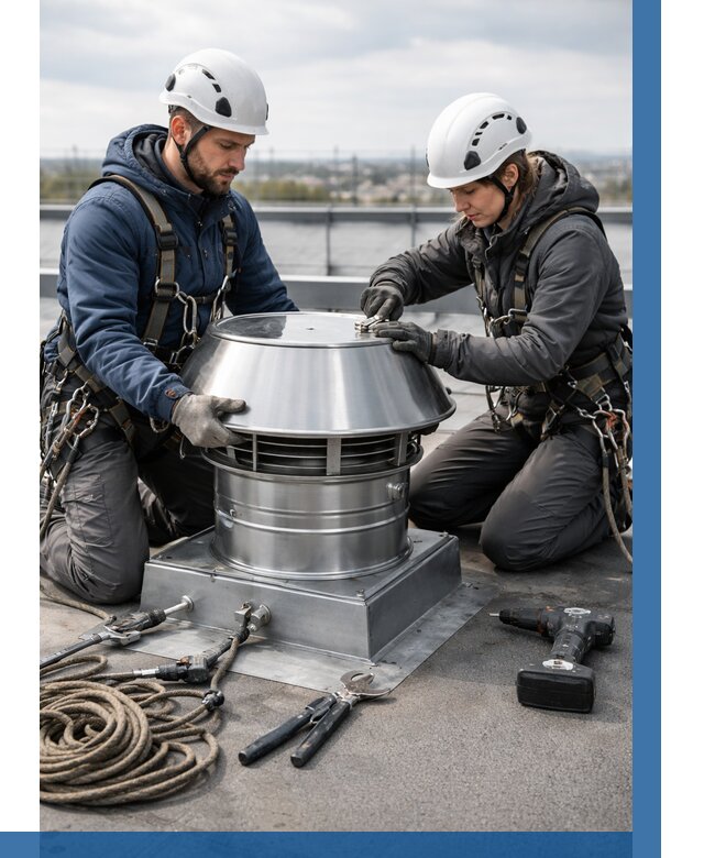 Установка дефлекторов на кровле в Южном-Сахалинске от 4649 р. | ВЫСОТНИК-Южн