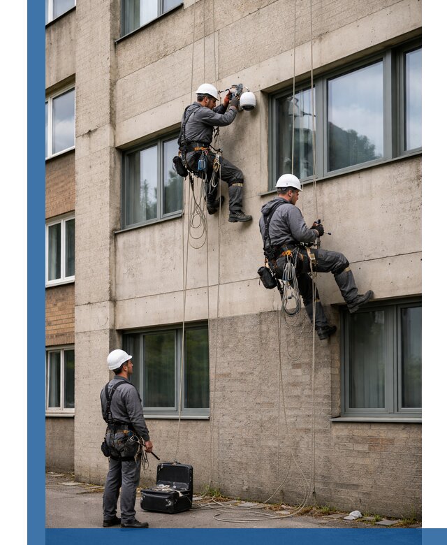 Монтаж фасадных камер видеонаблюдения в Южном-Сахалинске под ключ